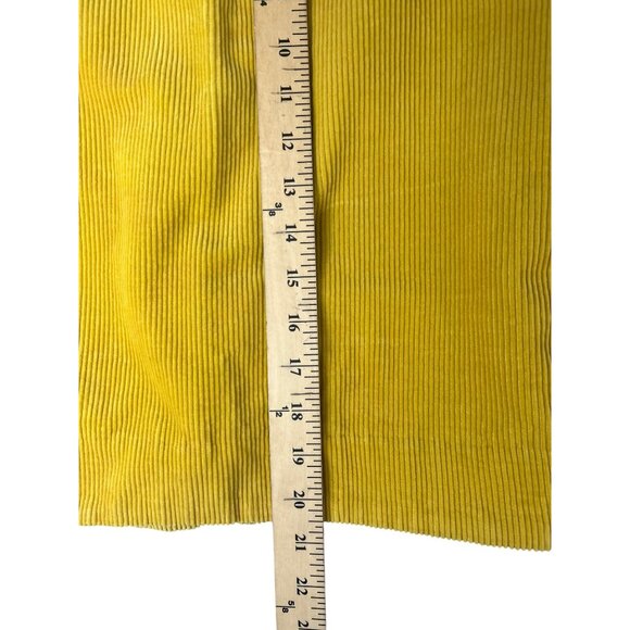 Maeve Yellow Corduroy Pencil Skirt Womens Knee-Length With Side Zipper Size 4 - Picture 10 of 15